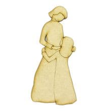 Mother and Daughter Laser Cut 3mm MDF 10, 15, 20cm tall Card Craft Decoration